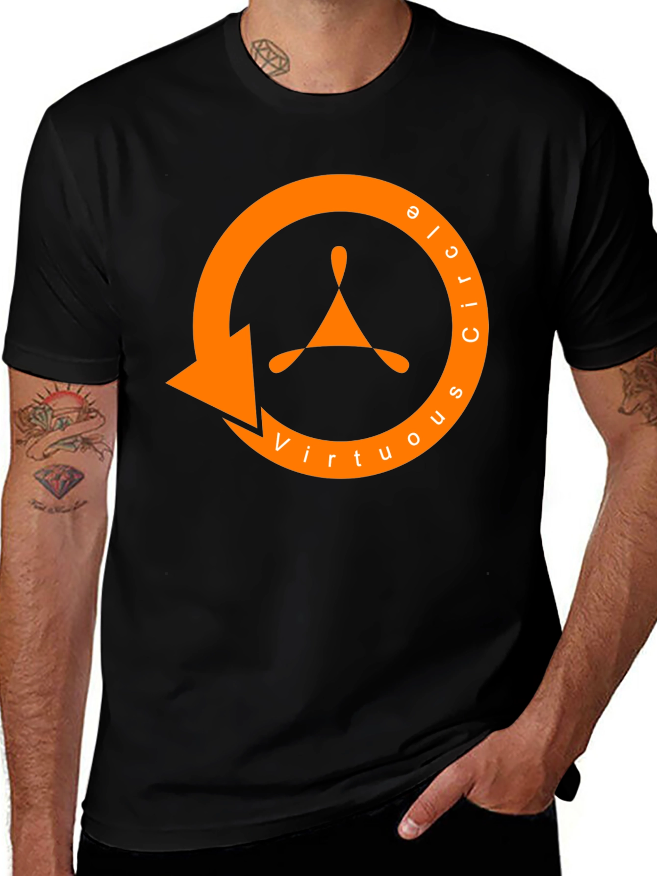 Virtuous Circle Graphic Tee - Premium Black Cotton T-Shirt