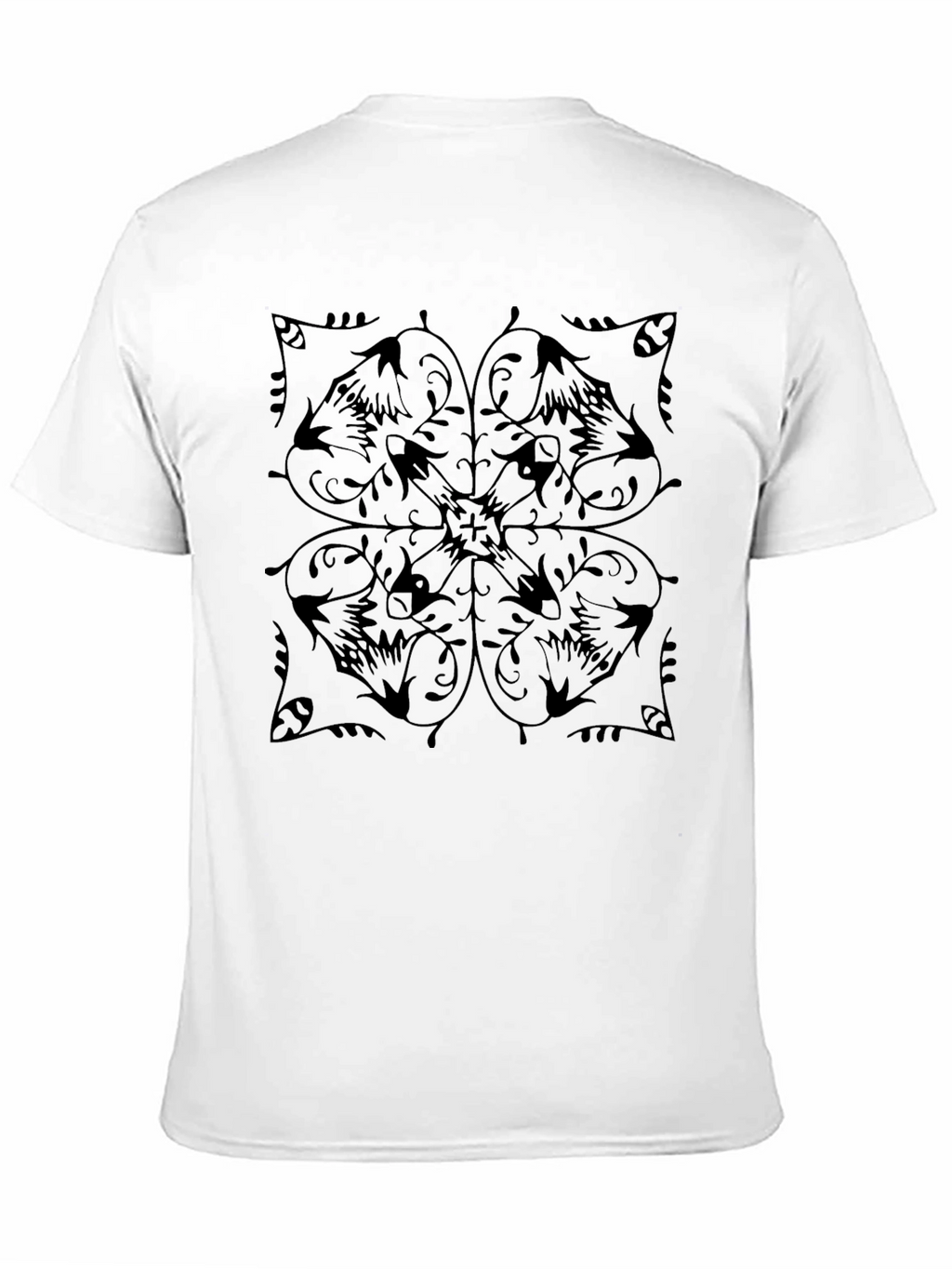 Floral Mandala Graphic Tee - Mens Black T-Shirt