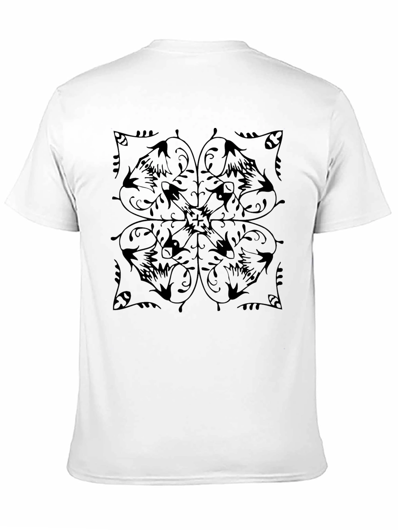Floral Mandala Graphic Tee - Mens Black T-Shirt