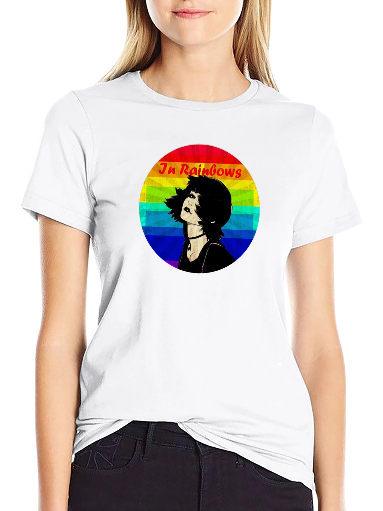 In Rainbows Graphic Tee - Black Cotton T-Shirt