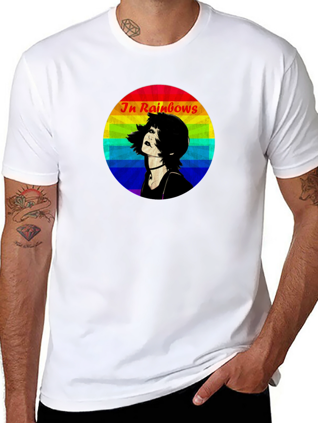 In Rainbows Graphic Tee - Black Cotton T-Shirt