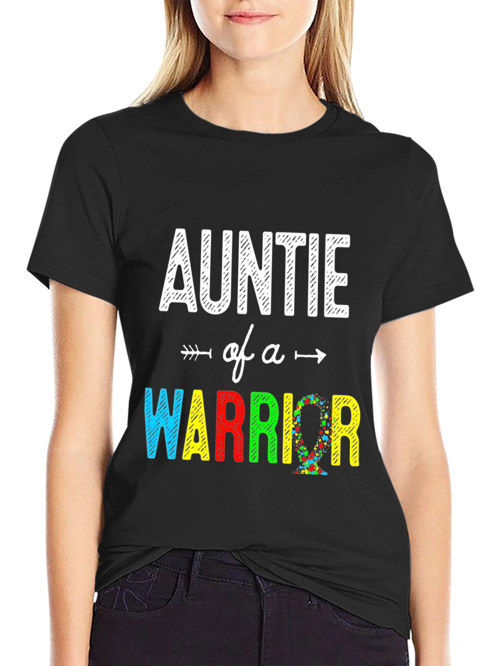 Auntie of a Warrior Autism Awareness T-Shirt