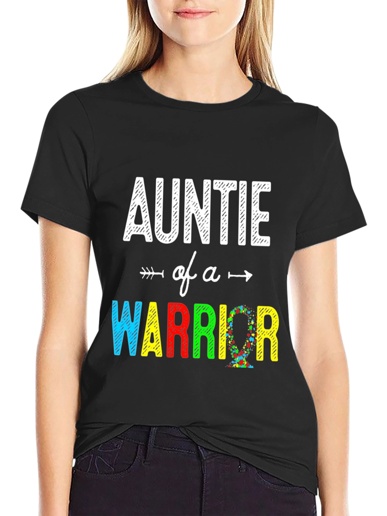 Auntie of a Warrior Autism Awareness T-Shirt