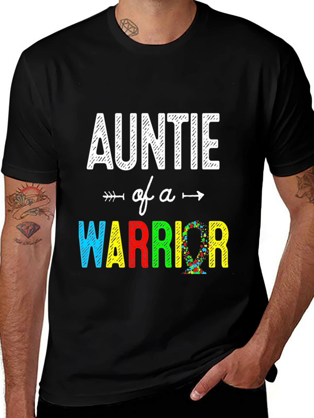 Auntie of a Warrior Autism Awareness T-Shirt