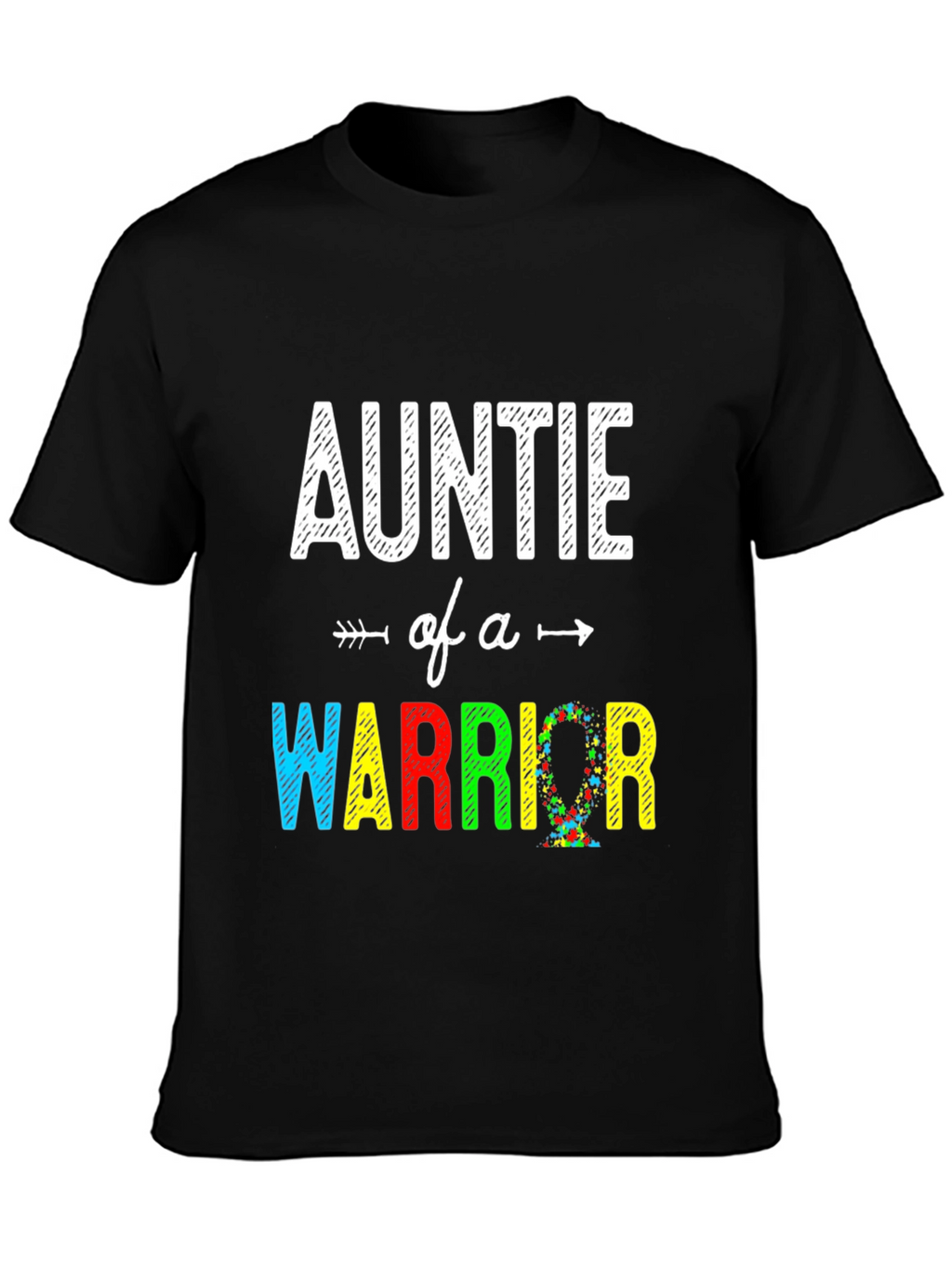 Auntie of a Warrior Autism Awareness T-Shirt