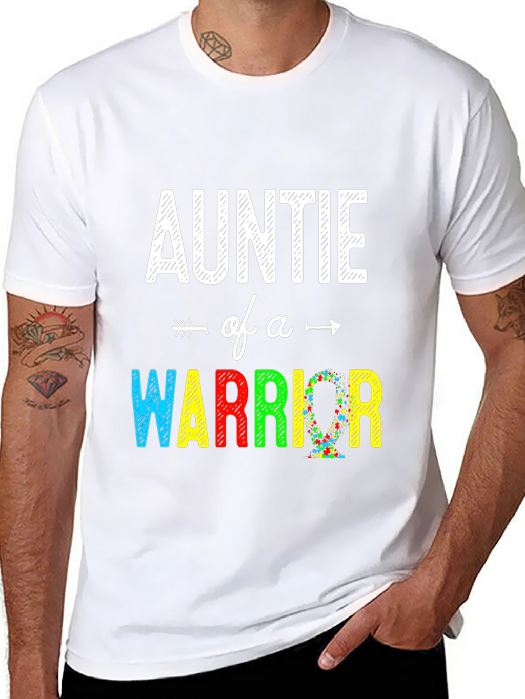 Auntie of a Warrior Autism Awareness T-Shirt