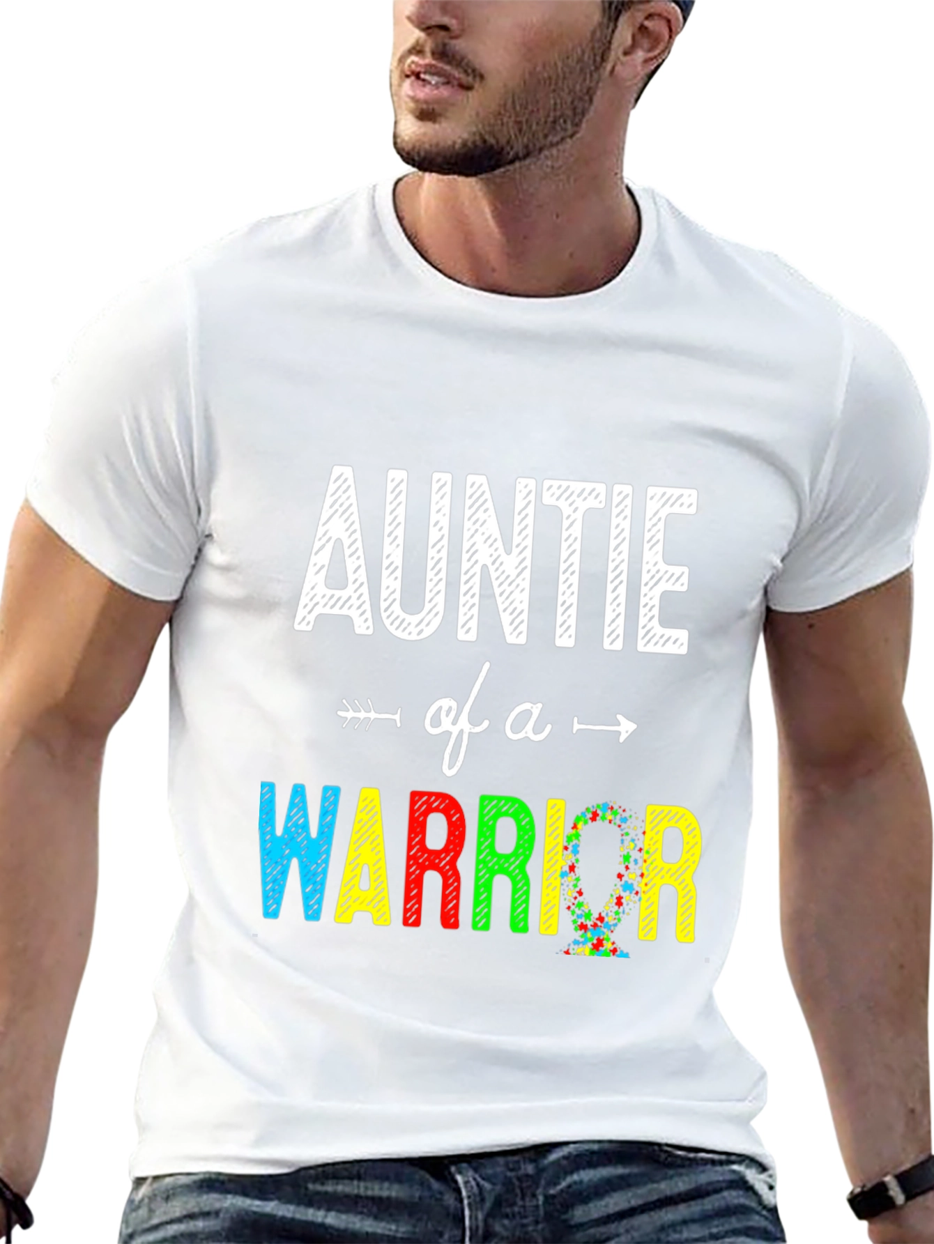 Auntie of a Warrior Autism Awareness T-Shirt