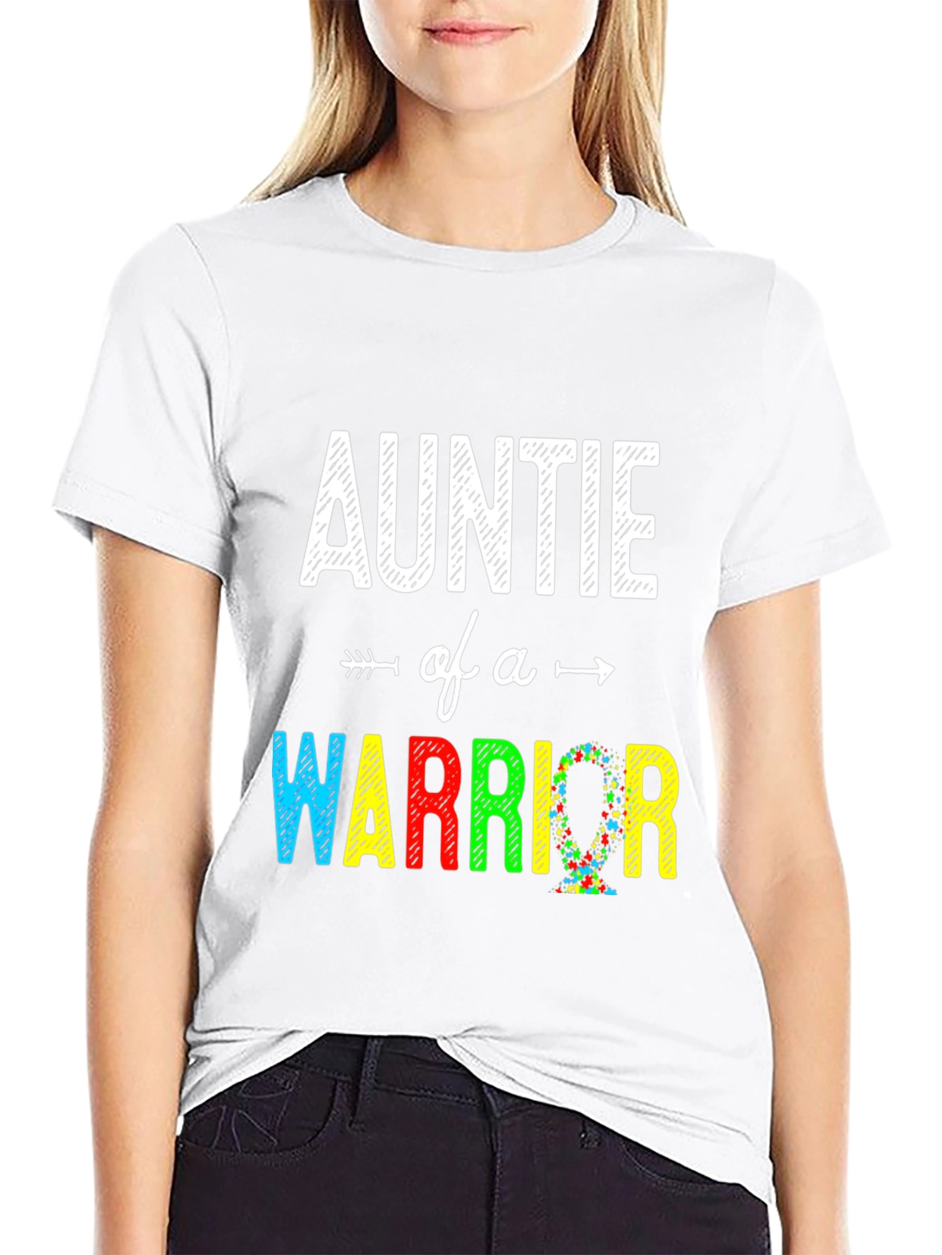 Auntie of a Warrior Autism Awareness T-Shirt