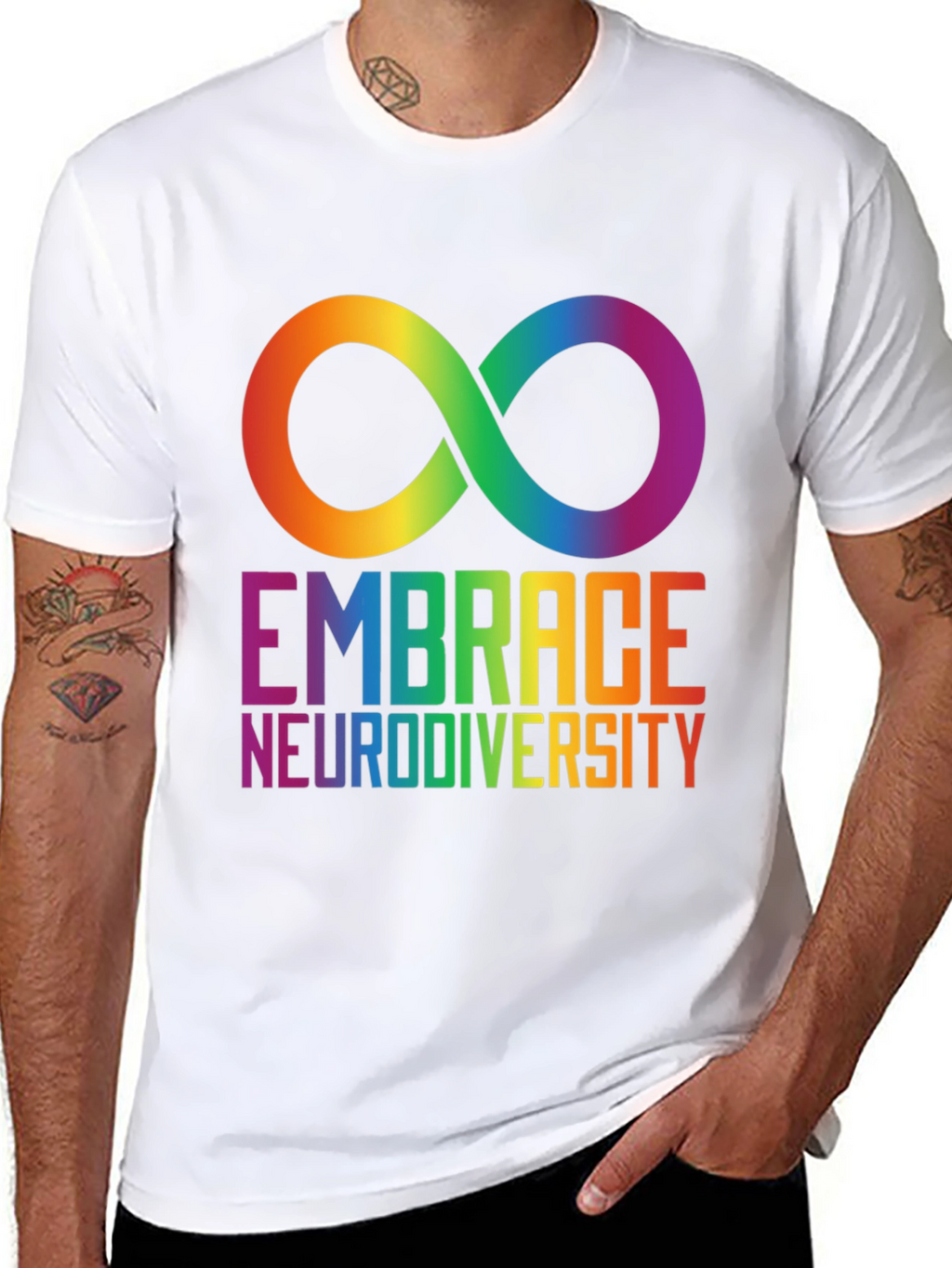 Embrace Neurodiversity Rainbow Infinity Symbol T-Shirt
