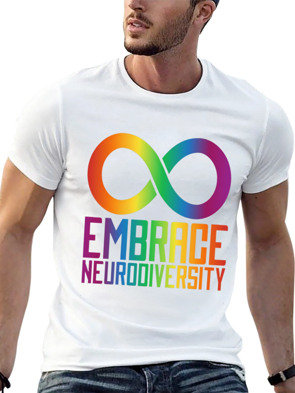 Embrace Neurodiversity Rainbow Infinity Symbol T-Shirt