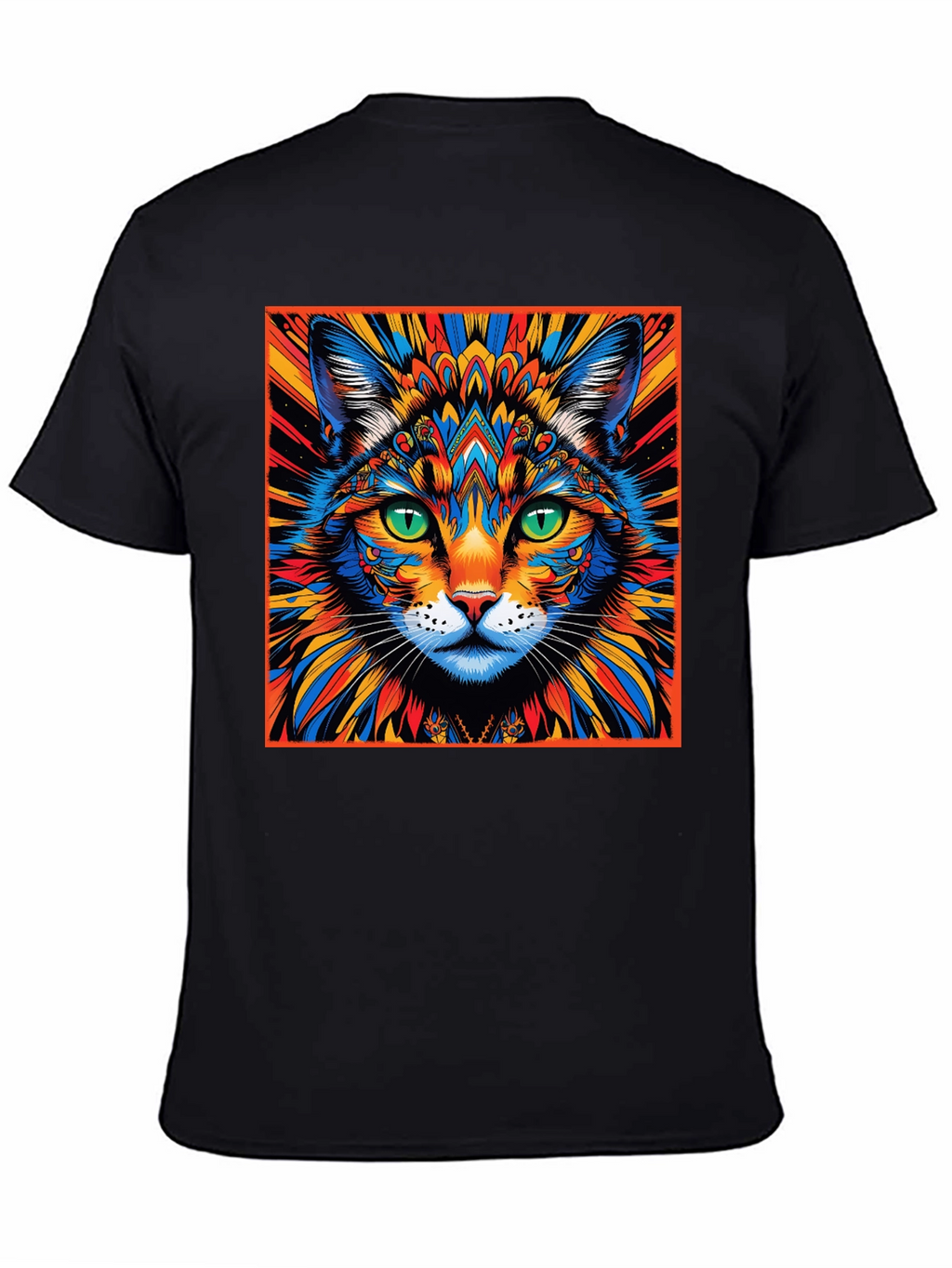 Psychedelic Cat Graphic Tee - Unique Design