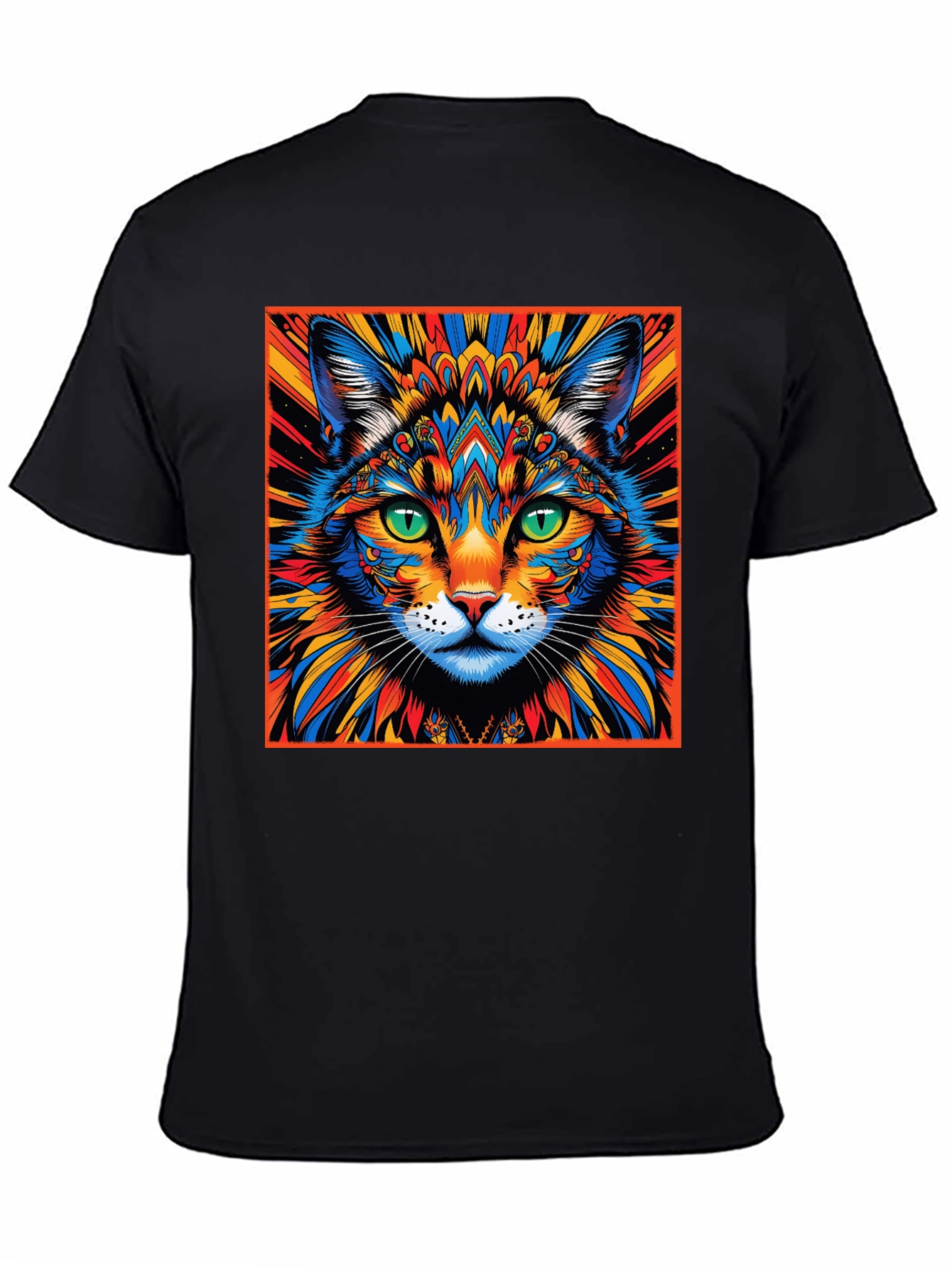 Psychedelic Cat Graphic Tee - Unique Design