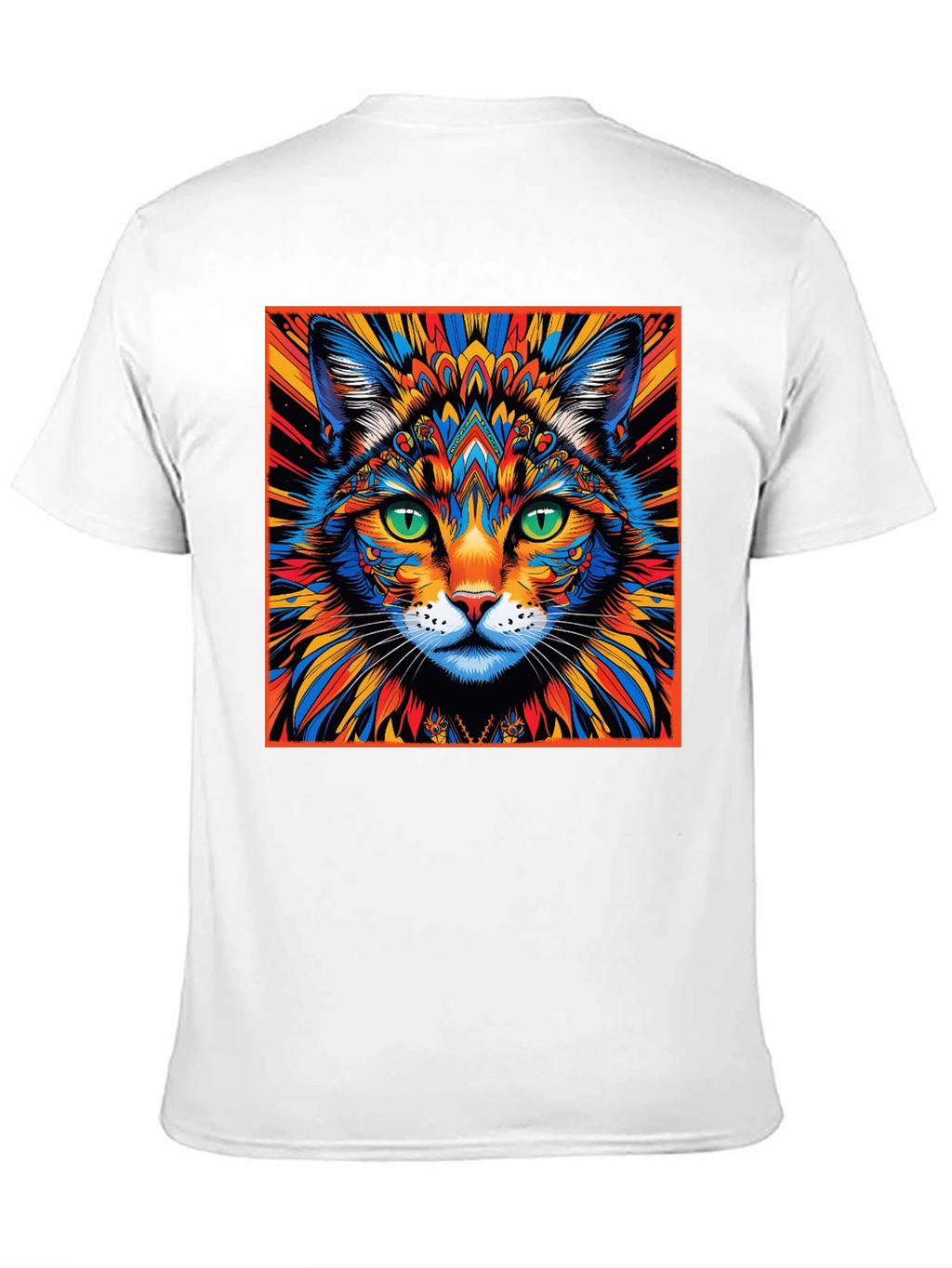 Psychedelic Cat Graphic Tee - Unique Design