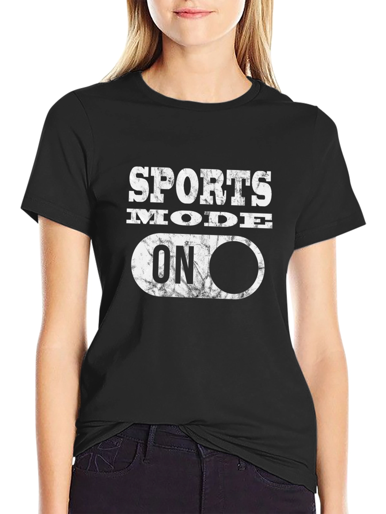 Sports Mode ON Graphic Tee - Black