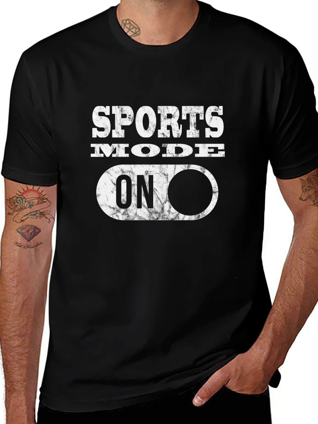 Sports Mode ON Graphic Tee - Black