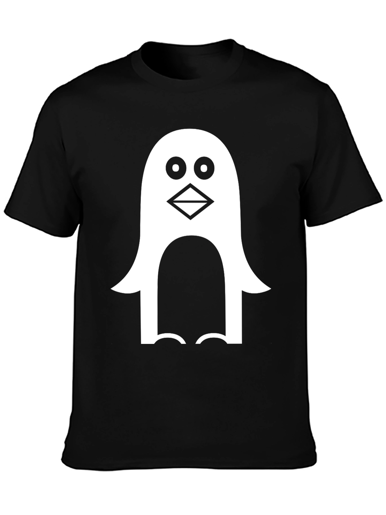 Penguin Graphic Tee - Black Cotton Blend T-Shirt