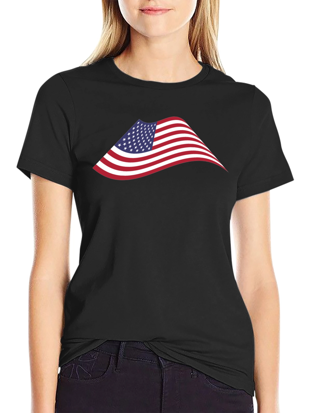 American Flag Graphic Black T-Shirt