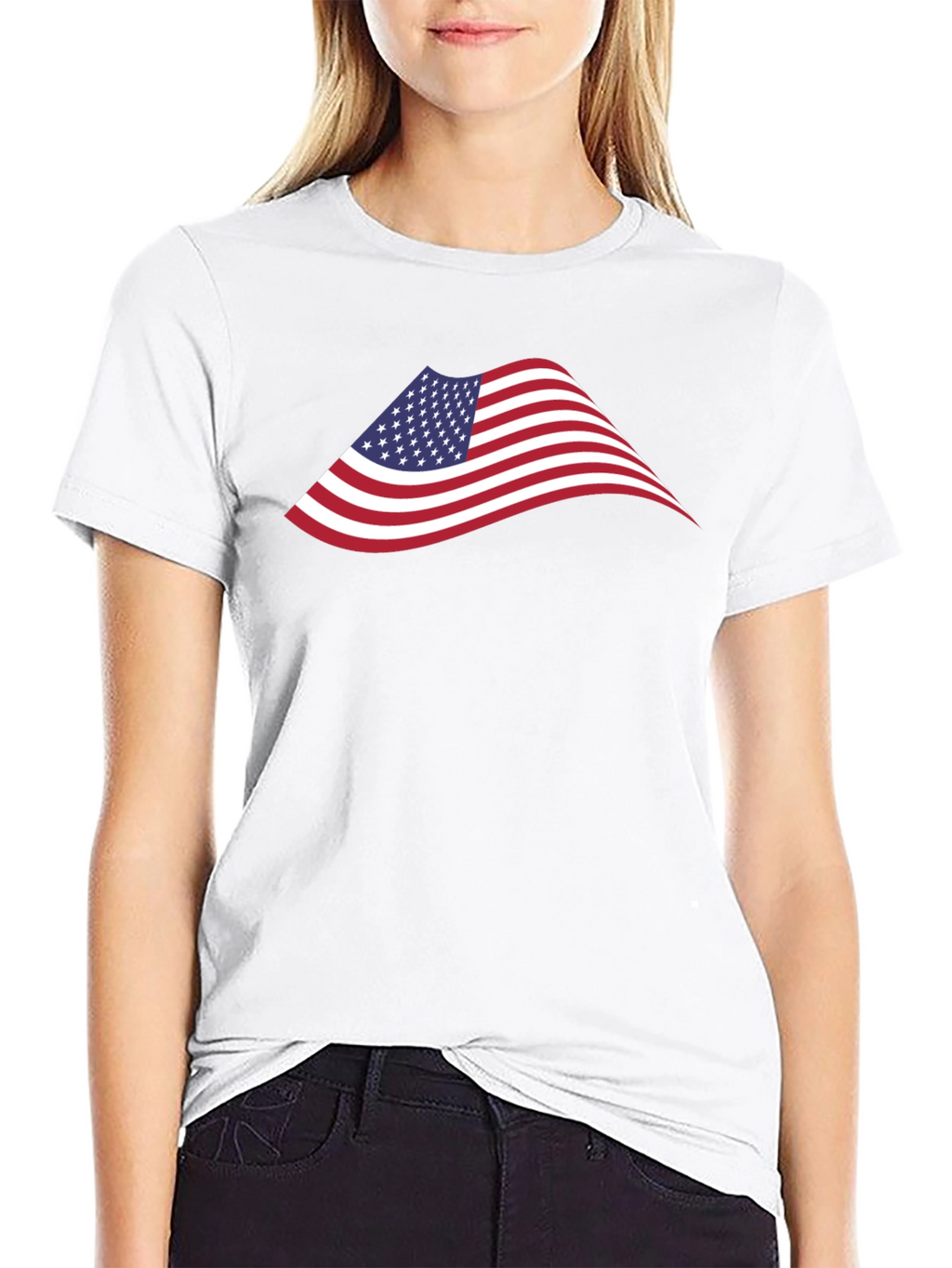 American Flag Graphic Black T-Shirt
