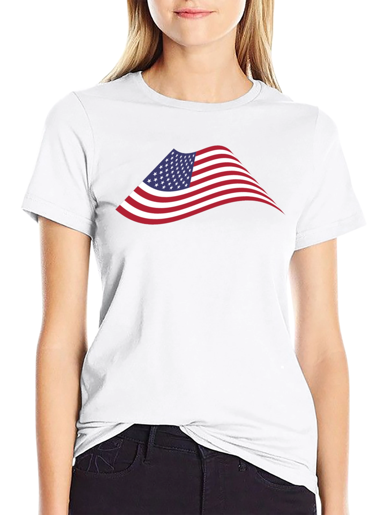 American Flag Graphic Black T-Shirt
