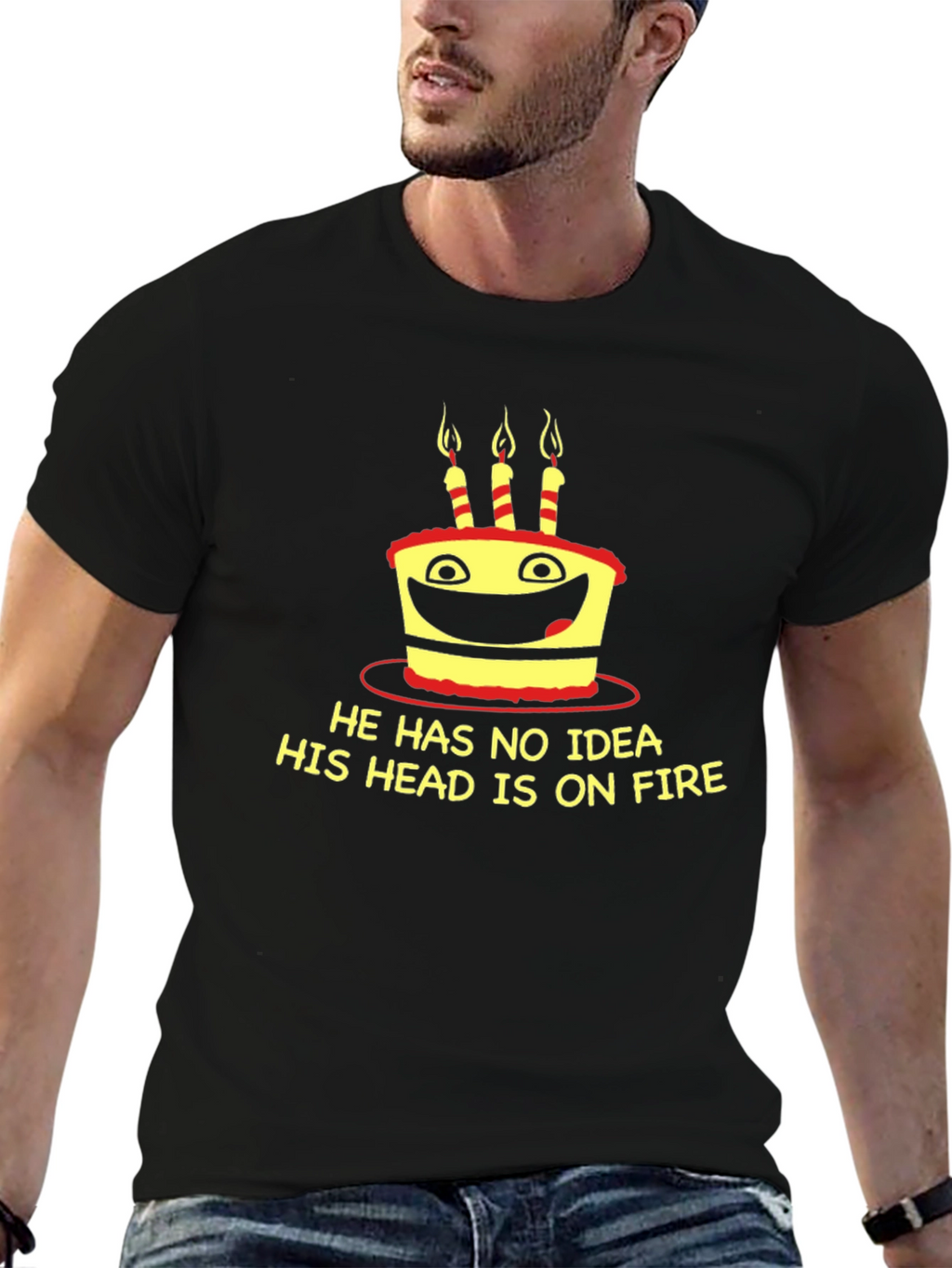 Funny Birthday Cake On Fire T-Shirt