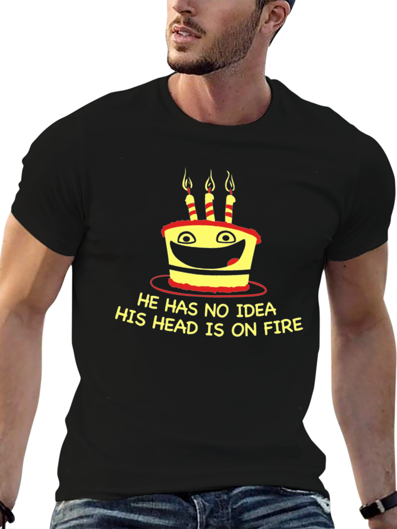 Funny Birthday Cake On Fire T-Shirt
