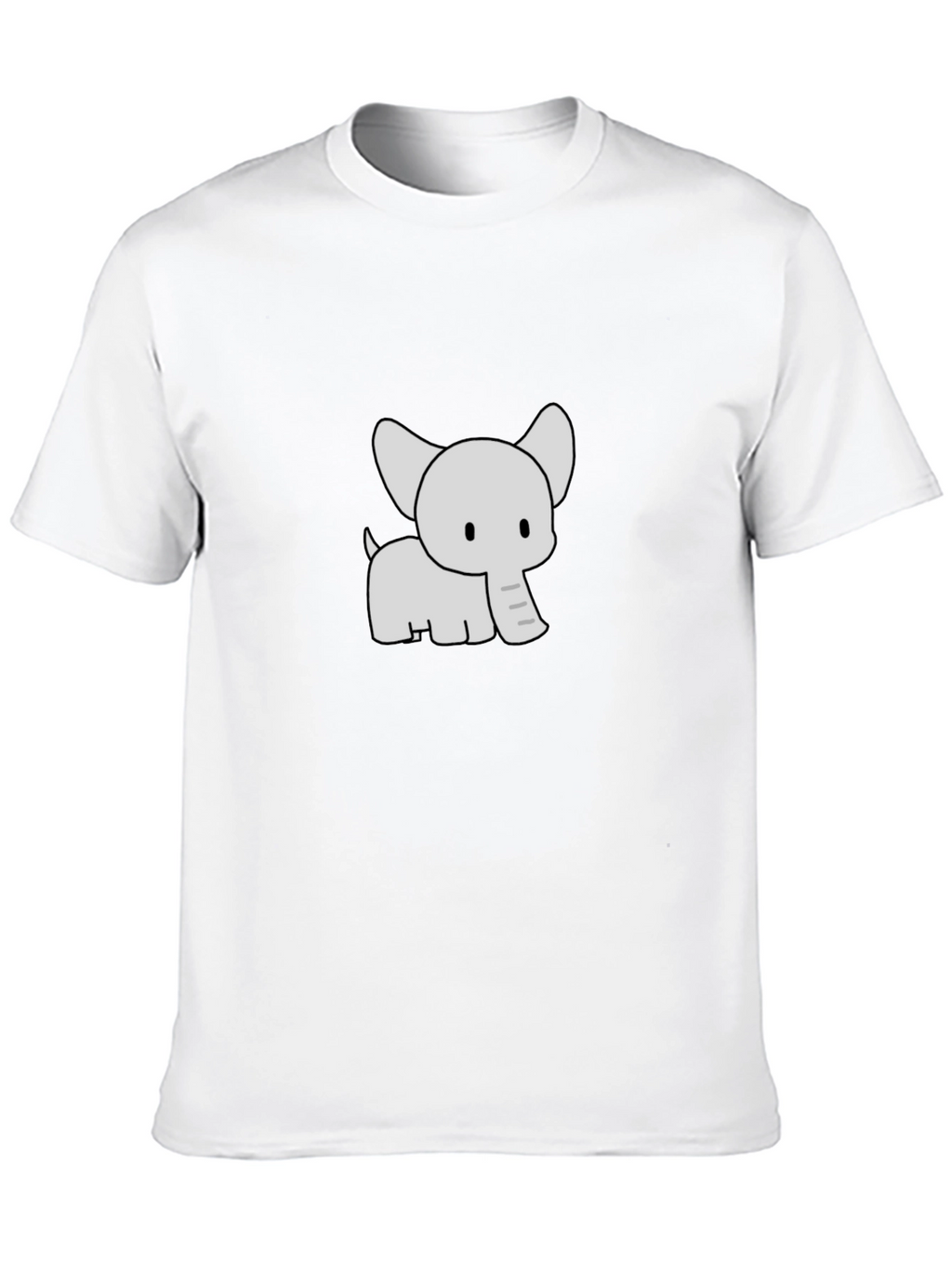 Cute Elephant Graphic Print Black T-Shirt