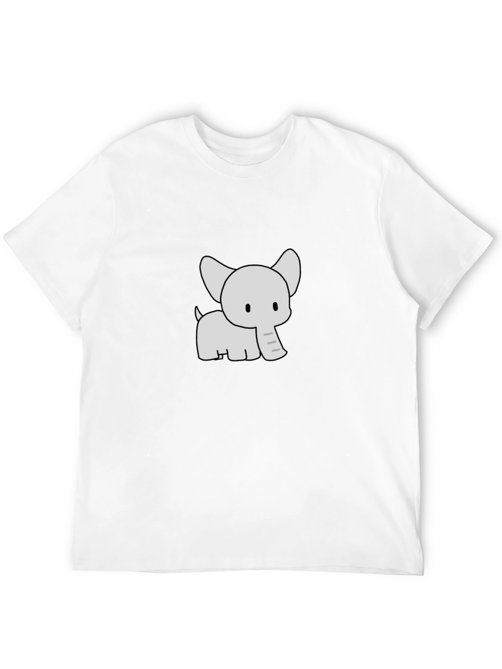 Cute Elephant Graphic Print Black T-Shirt