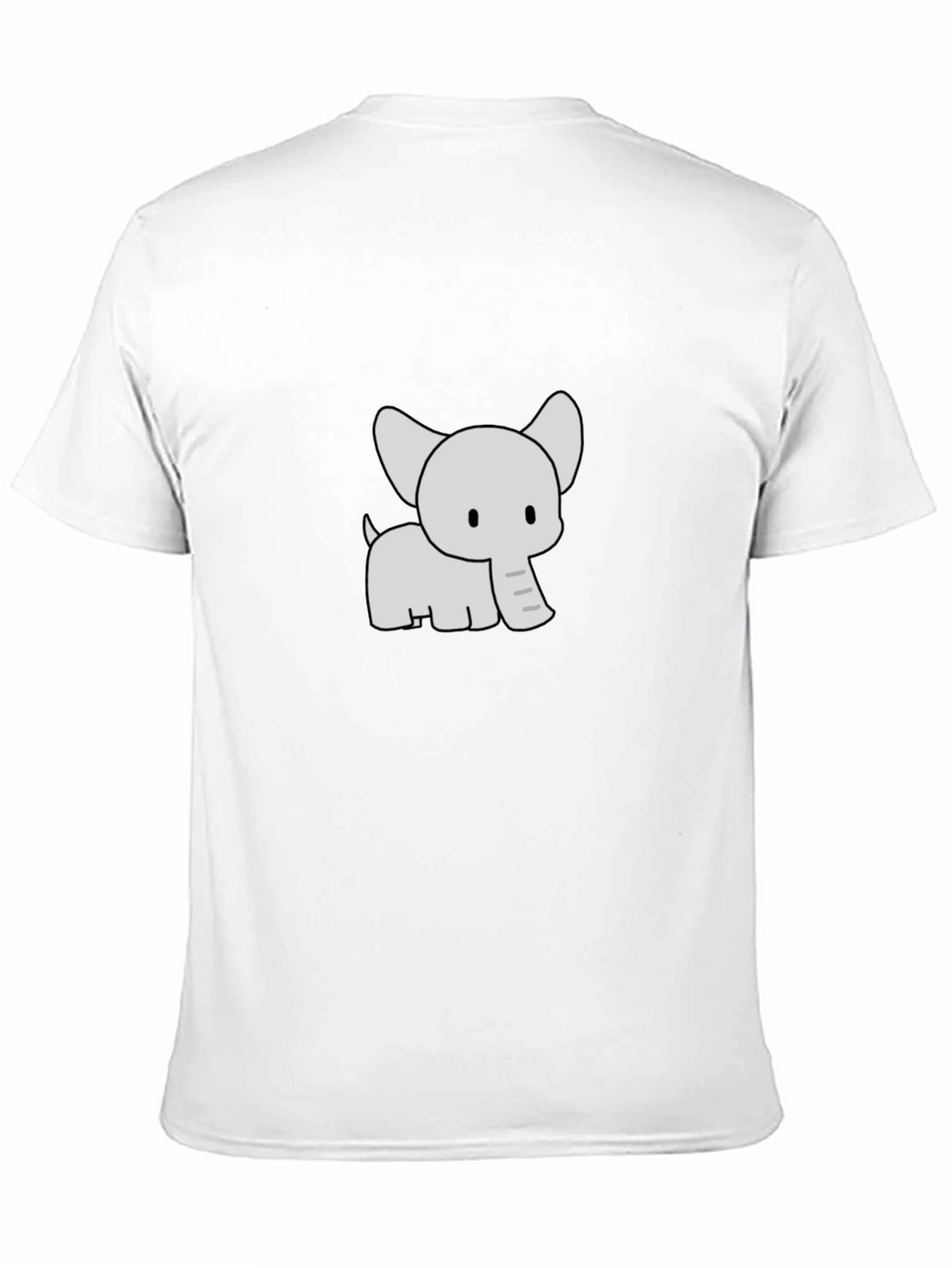 Cute Elephant Graphic Print Black T-Shirt