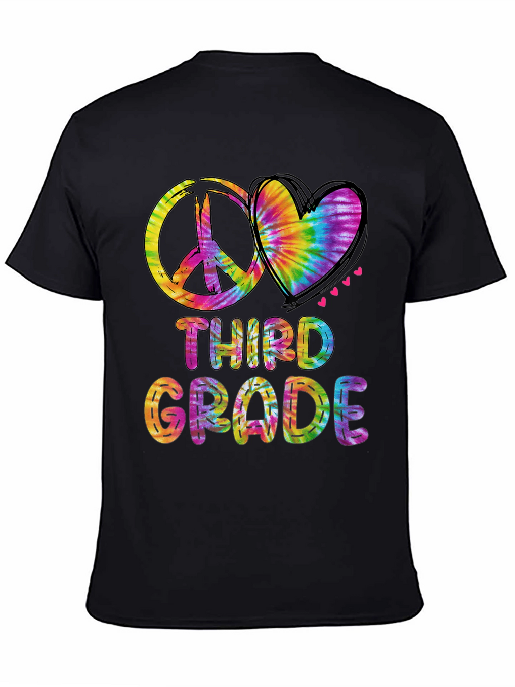 Third Grade Peace & Love Tie-Dye T-Shirt