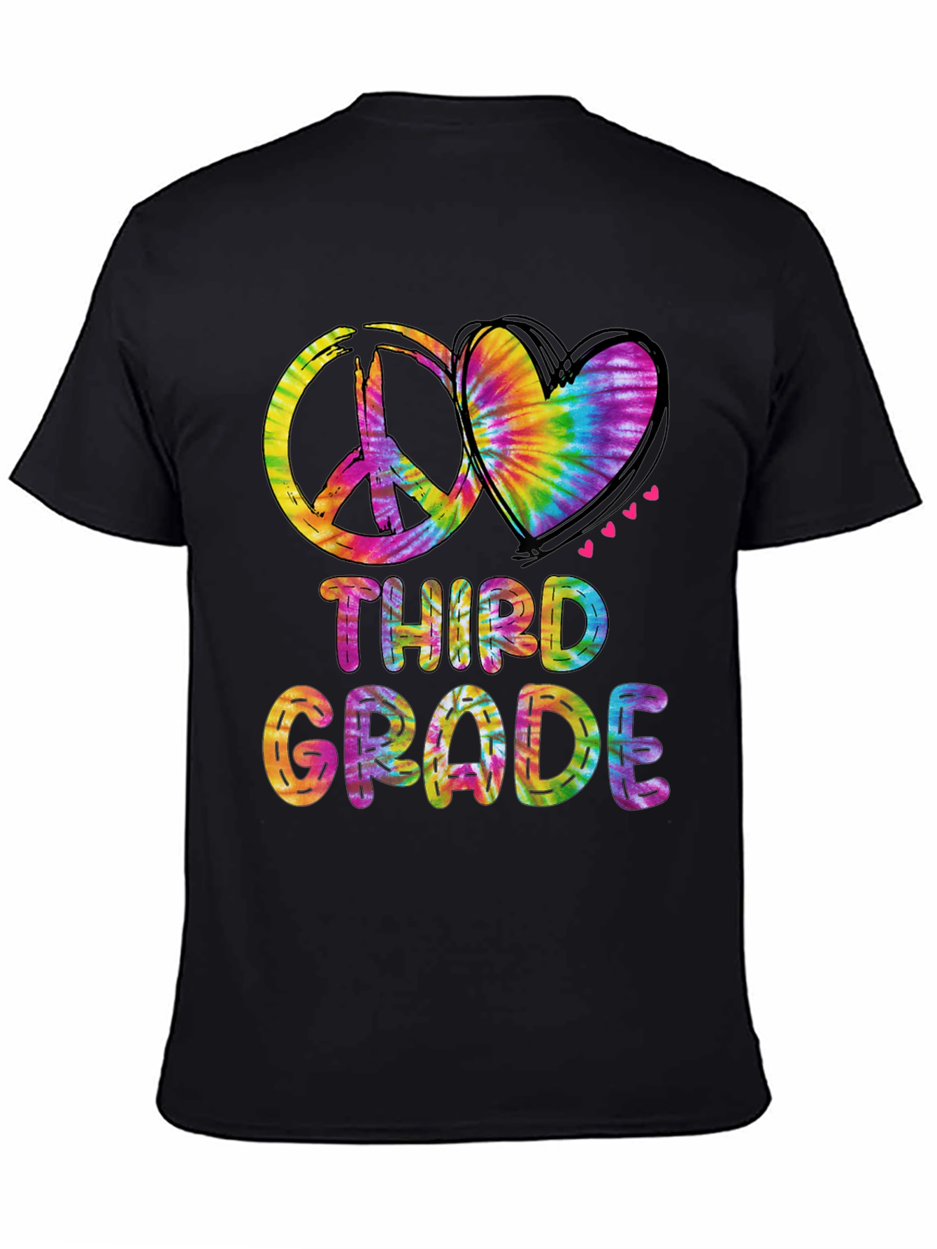 Third Grade Peace & Love Tie-Dye T-Shirt