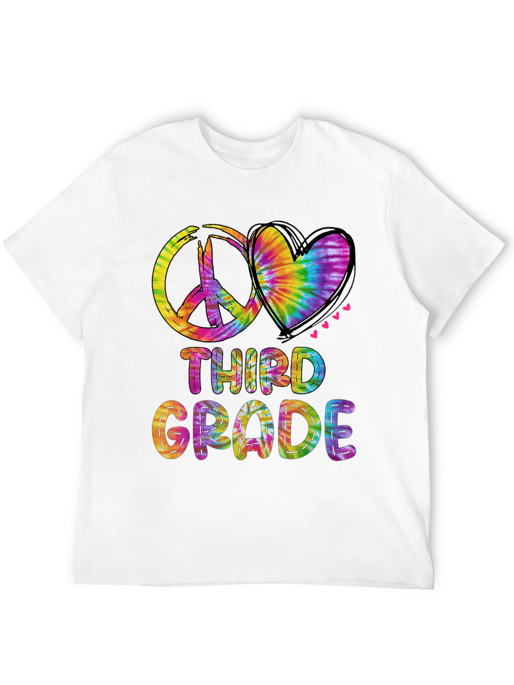 Third Grade Peace & Love Tie-Dye T-Shirt