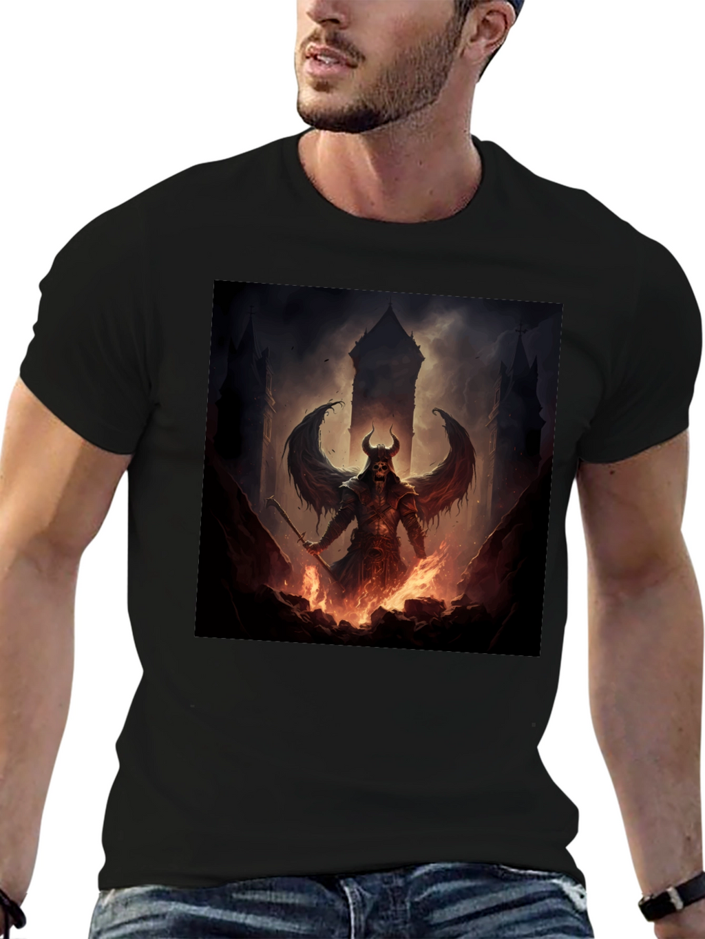 Infernal Demon T-Shirt - Dark Fantasy Graphic Tee