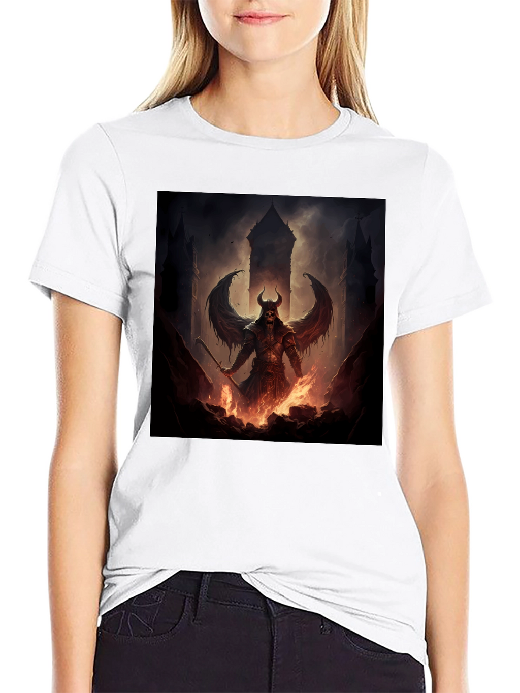 Infernal Demon T-Shirt - Dark Fantasy Graphic Tee