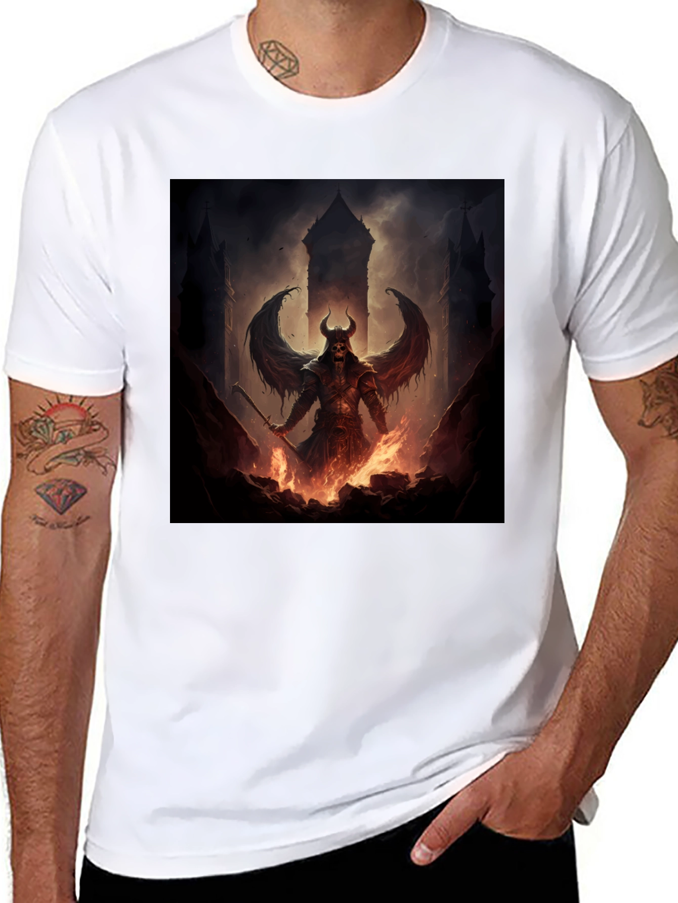 Infernal Demon T-Shirt - Dark Fantasy Graphic Tee