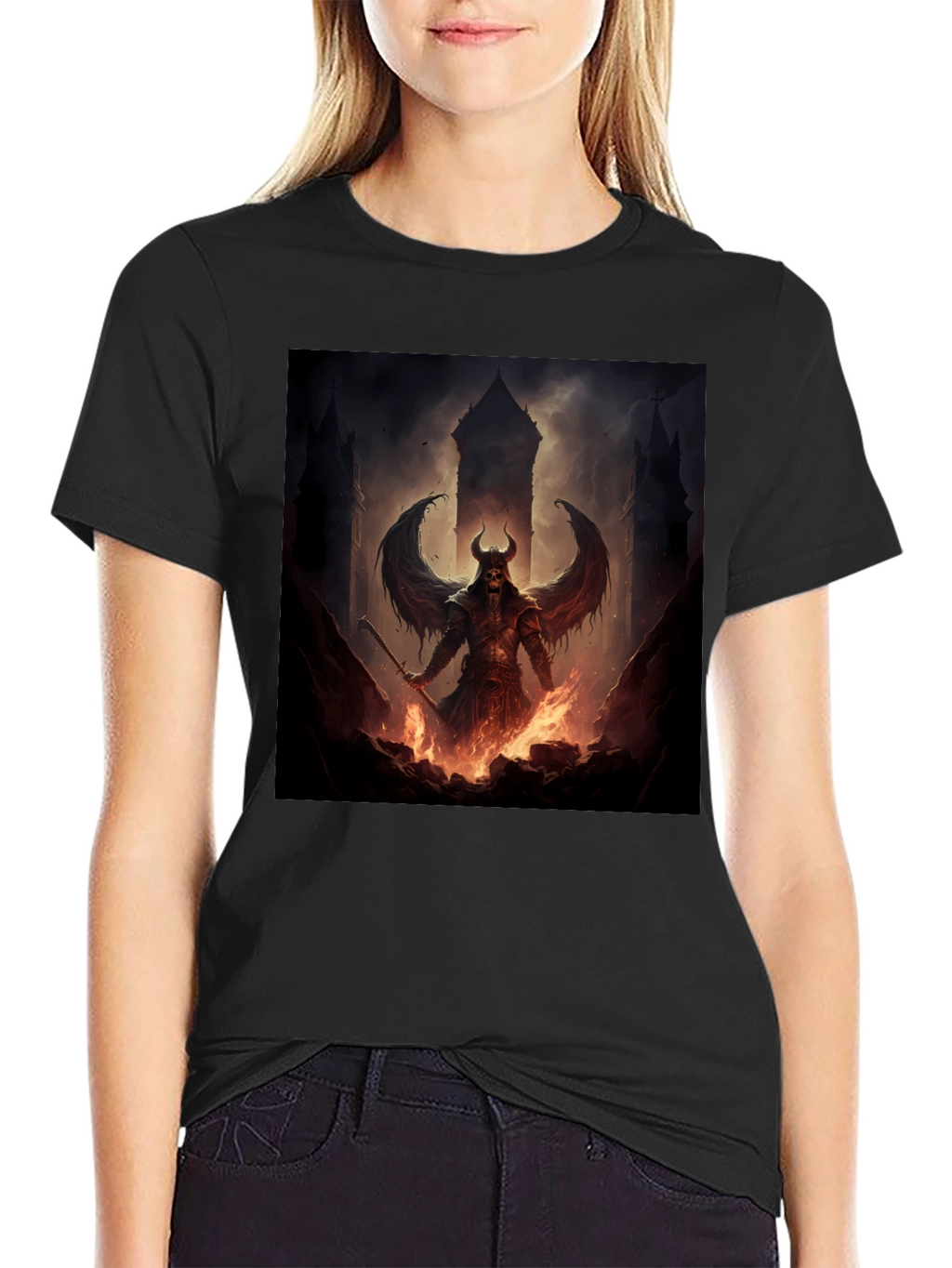 Infernal Demon T-Shirt - Dark Fantasy Graphic Tee