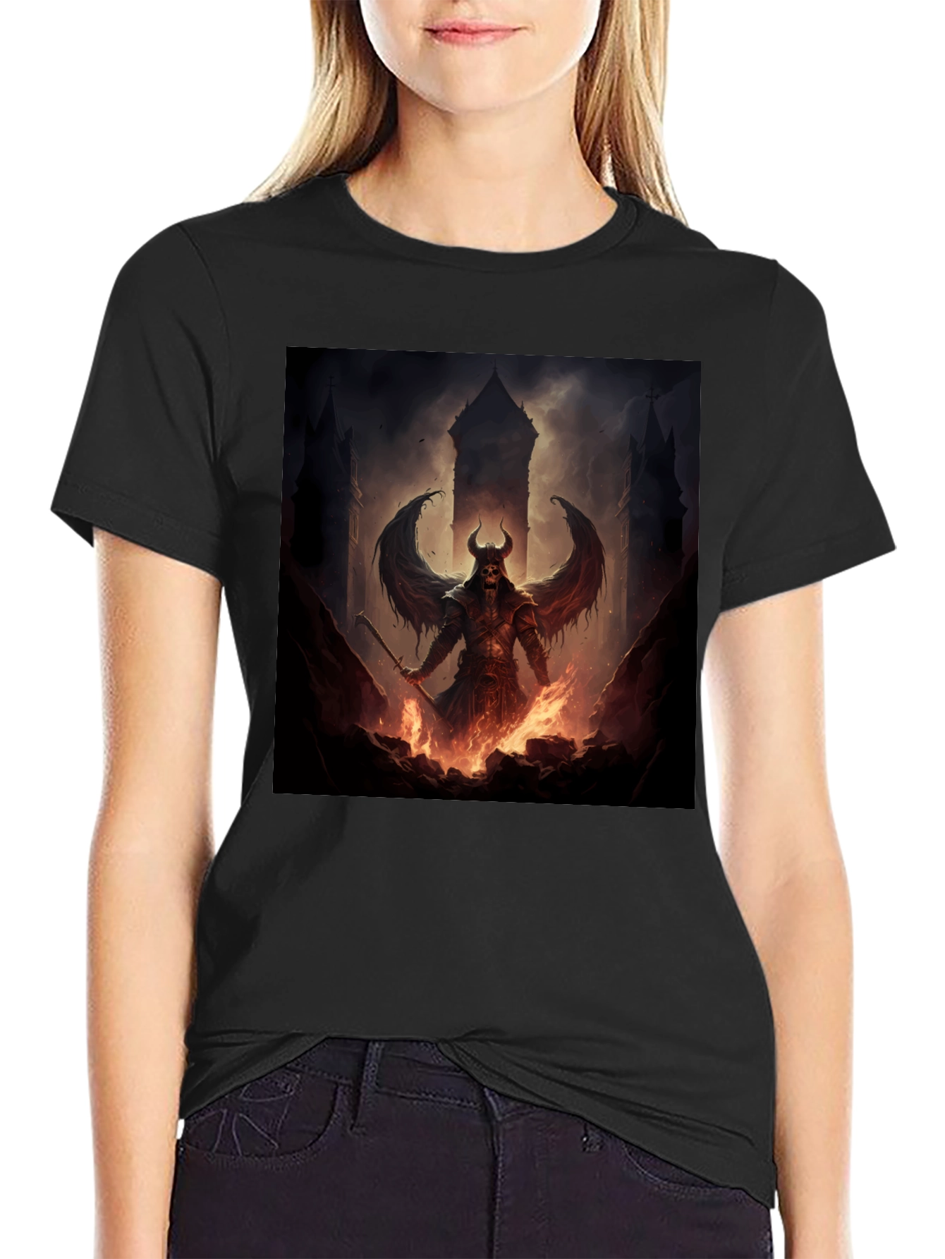 Infernal Demon T-Shirt - Dark Fantasy Graphic Tee
