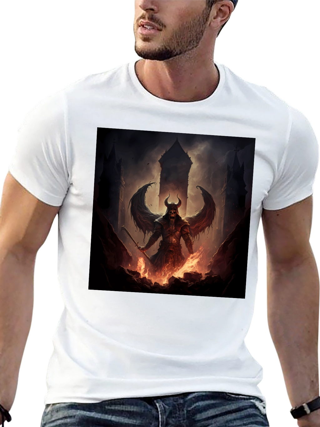 Infernal Demon T-Shirt - Dark Fantasy Graphic Tee