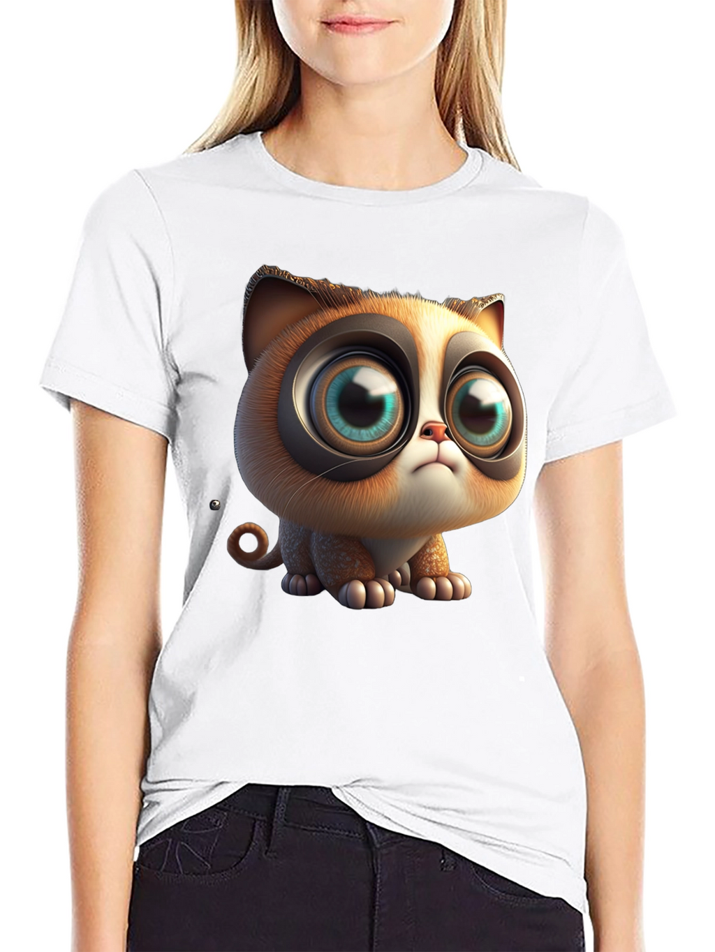 Cute Cartoon Cat T-Shirt - Graphic Tee