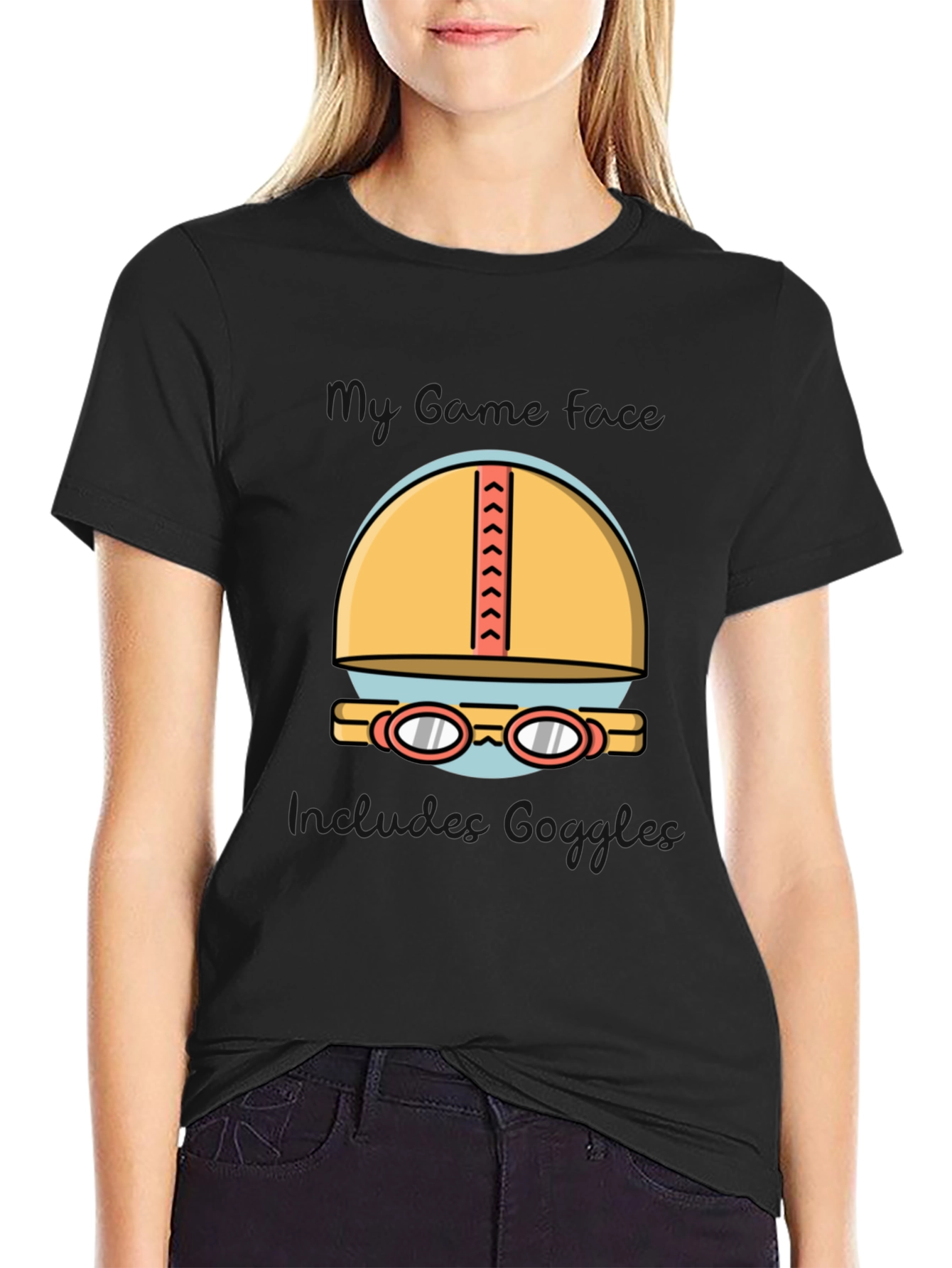Swimmers Dream T-Shirt: Cap & Goggles Graphic Tee