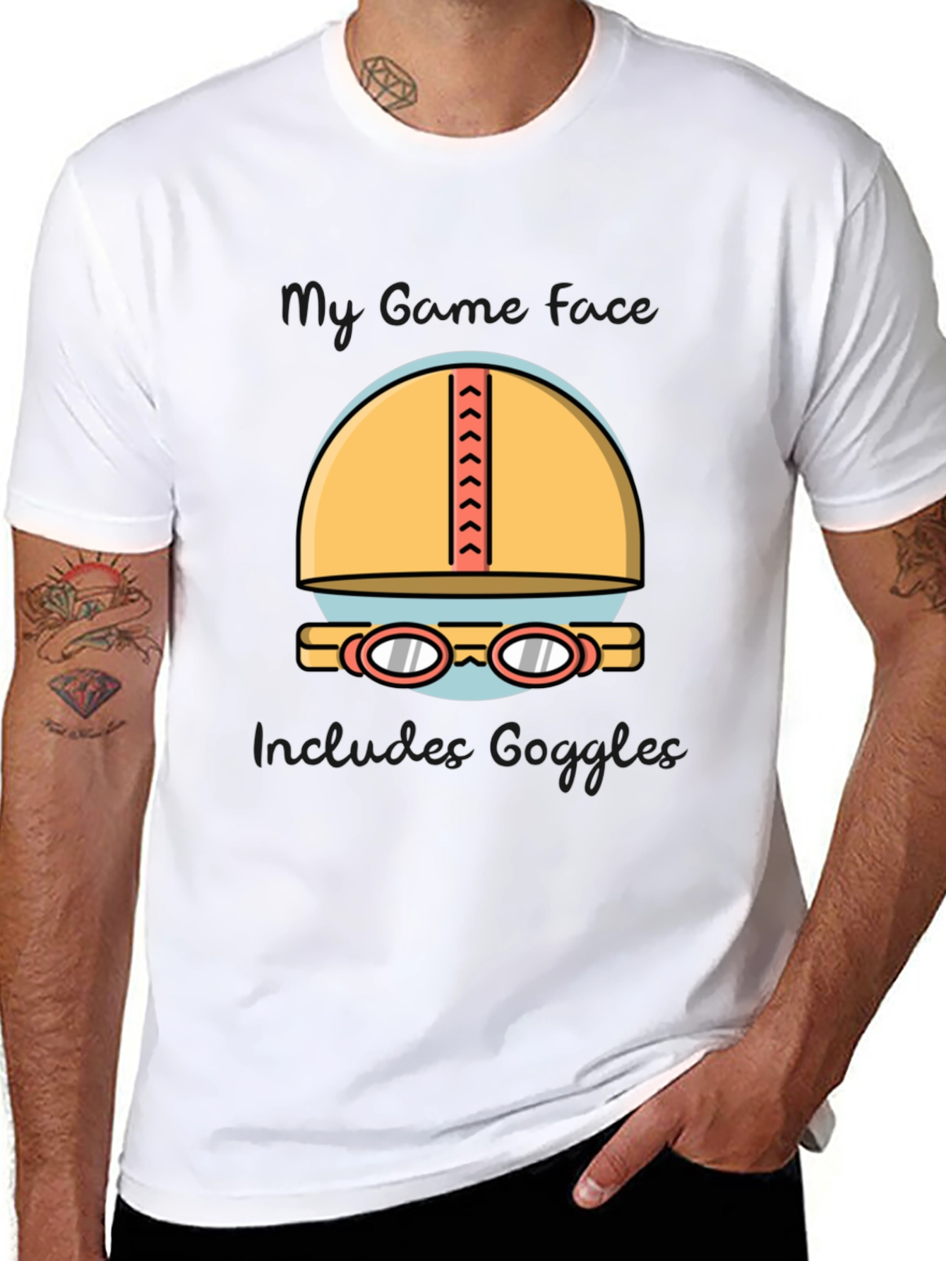 Swimmers Dream T-Shirt: Cap & Goggles Graphic Tee