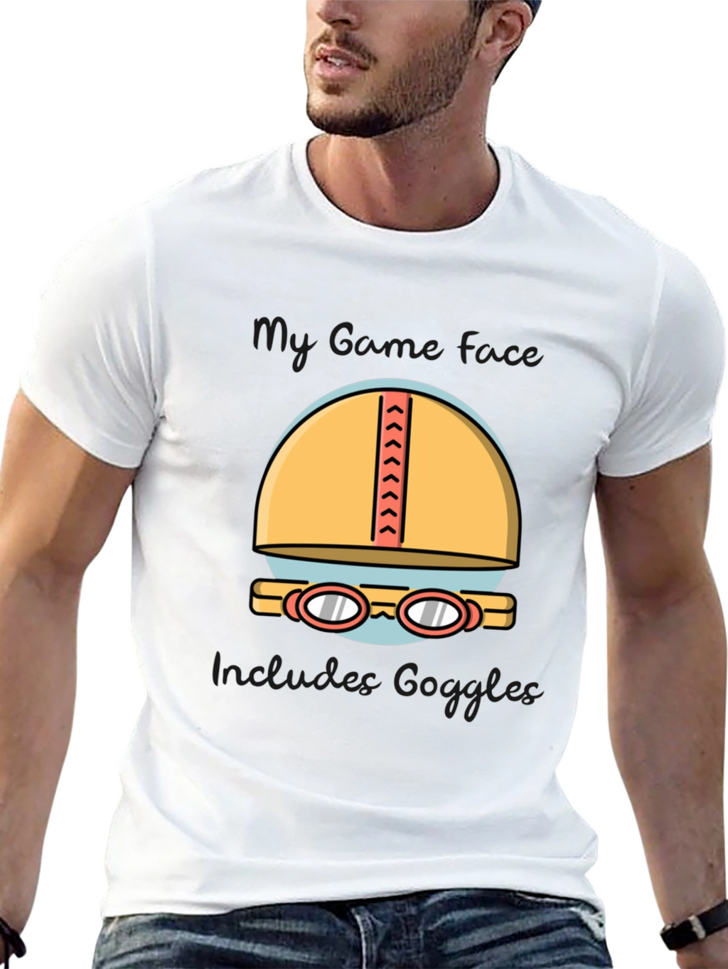 Swimmers Dream T-Shirt: Cap & Goggles Graphic Tee