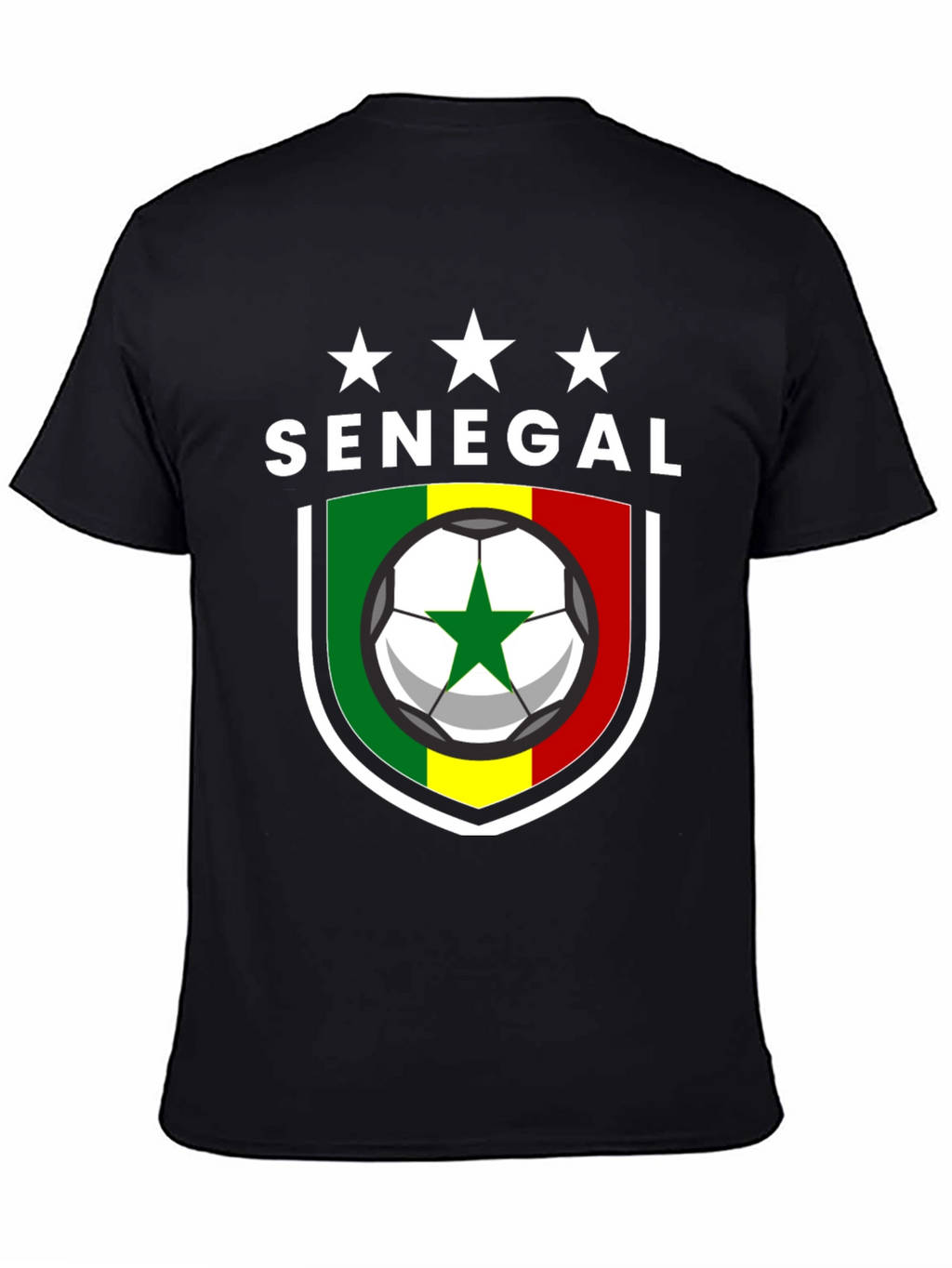 Senegal Soccer T-Shirt - Black African Football Pride Tee