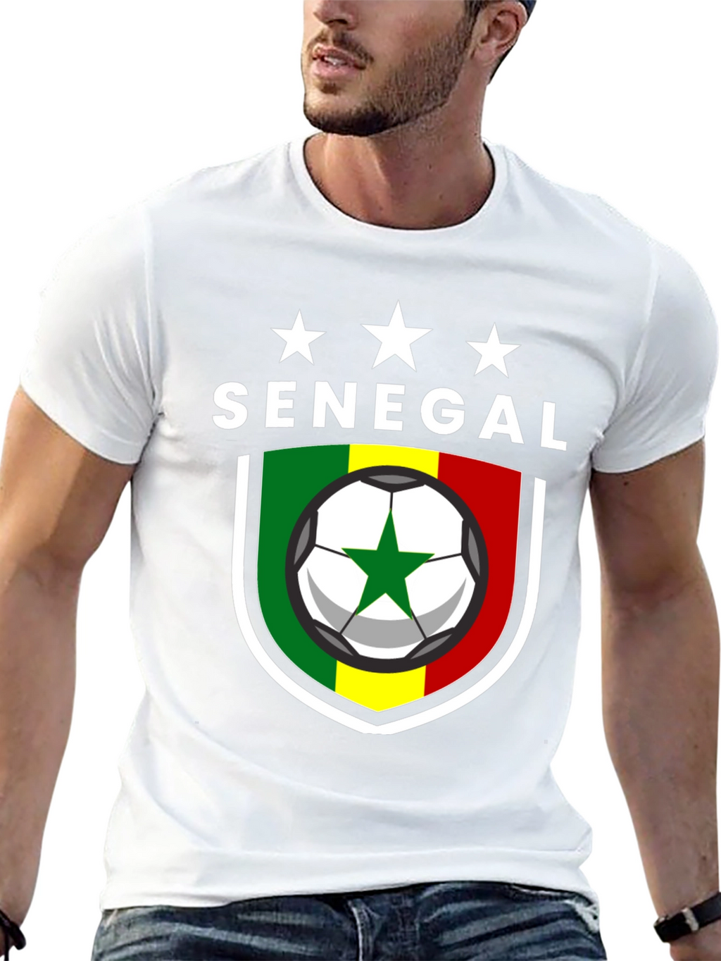 Senegal Soccer T-Shirt - Black African Football Pride Tee