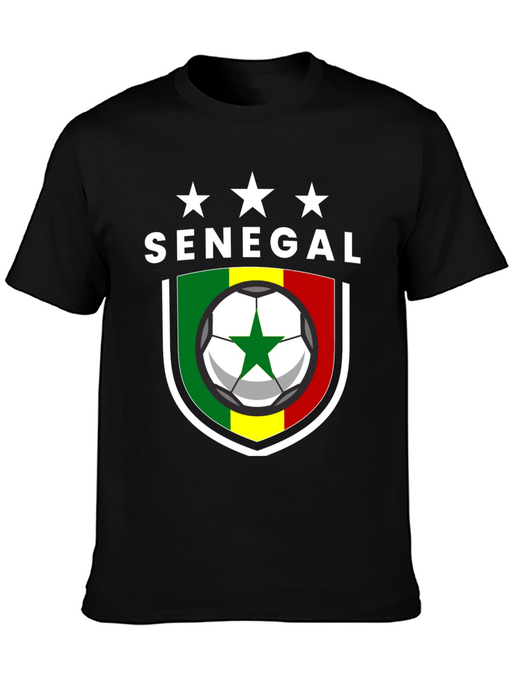 Senegal Soccer T-Shirt - Black African Football Pride Tee