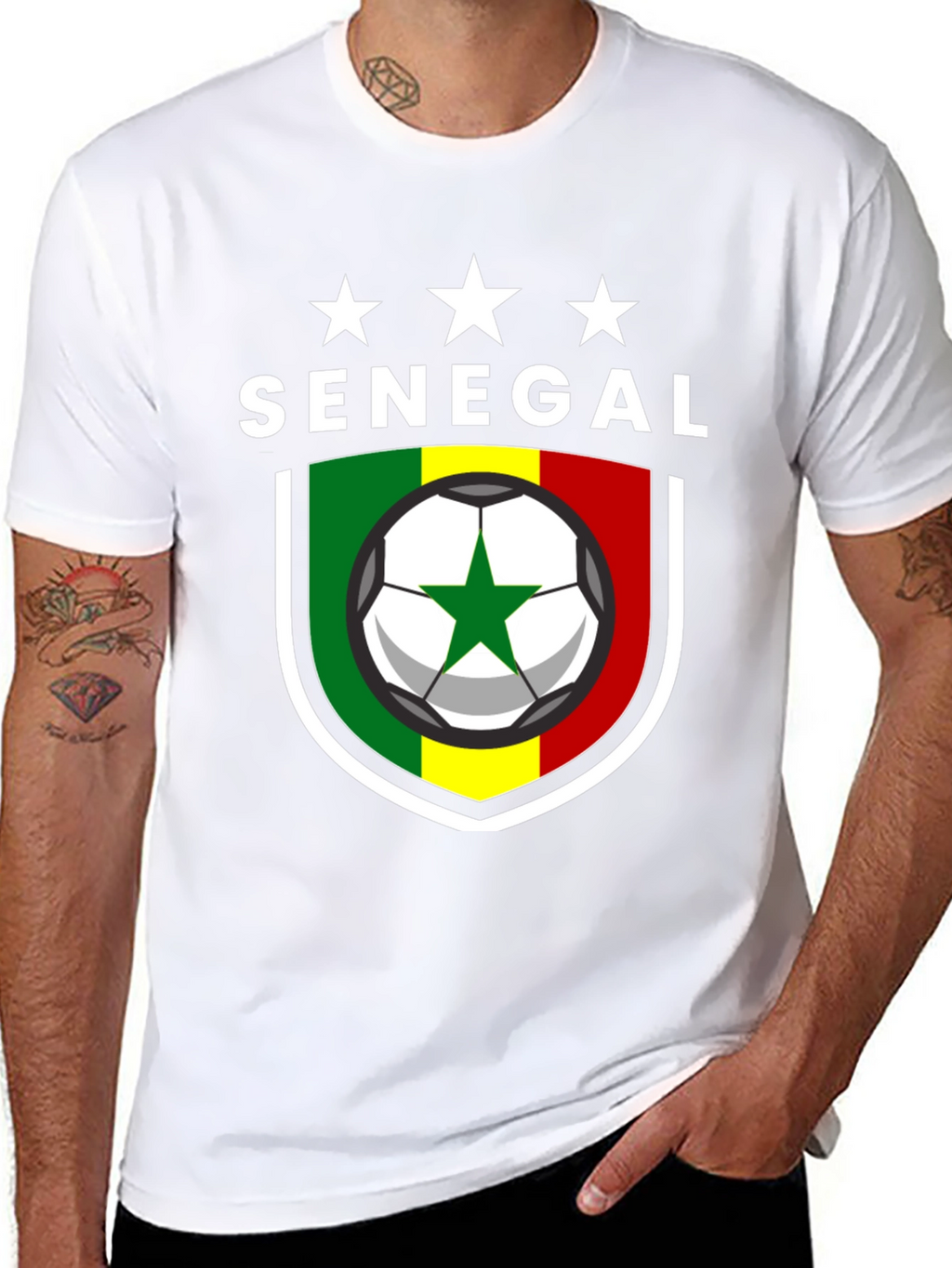 Senegal Soccer T-Shirt - Black African Football Pride Tee