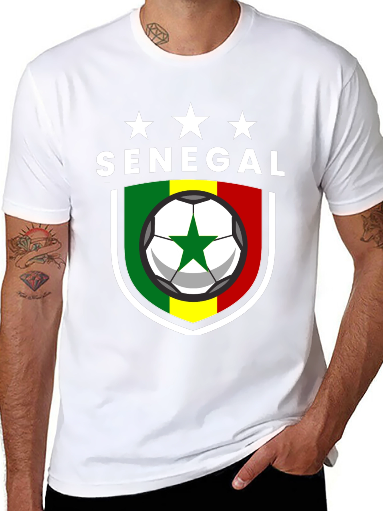 Senegal Soccer T-Shirt - Black African Football Pride Tee