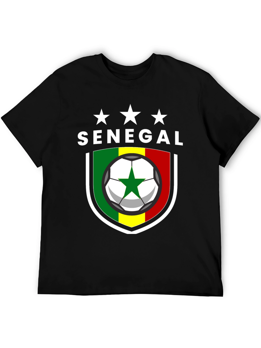Senegal Soccer T-Shirt - Black African Football Pride Tee