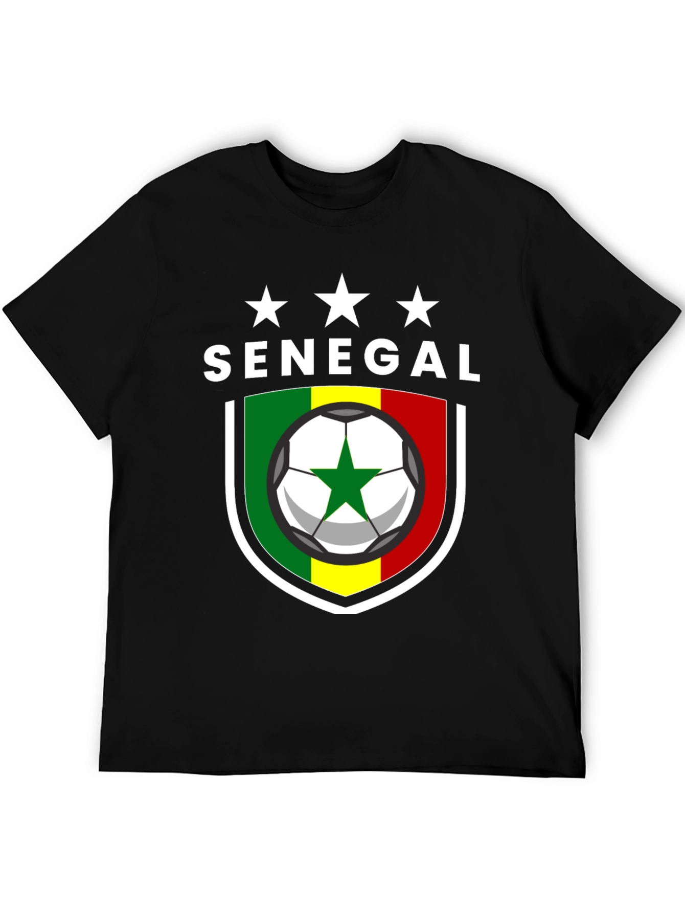 Senegal Soccer T-Shirt - Black African Football Pride Tee