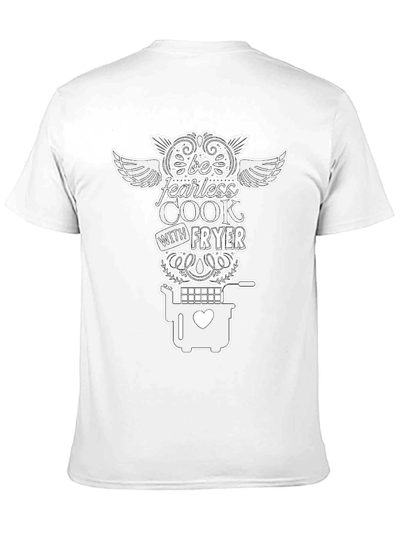Be Fearless Cook with Fryer Black Graphic T-Shirt
