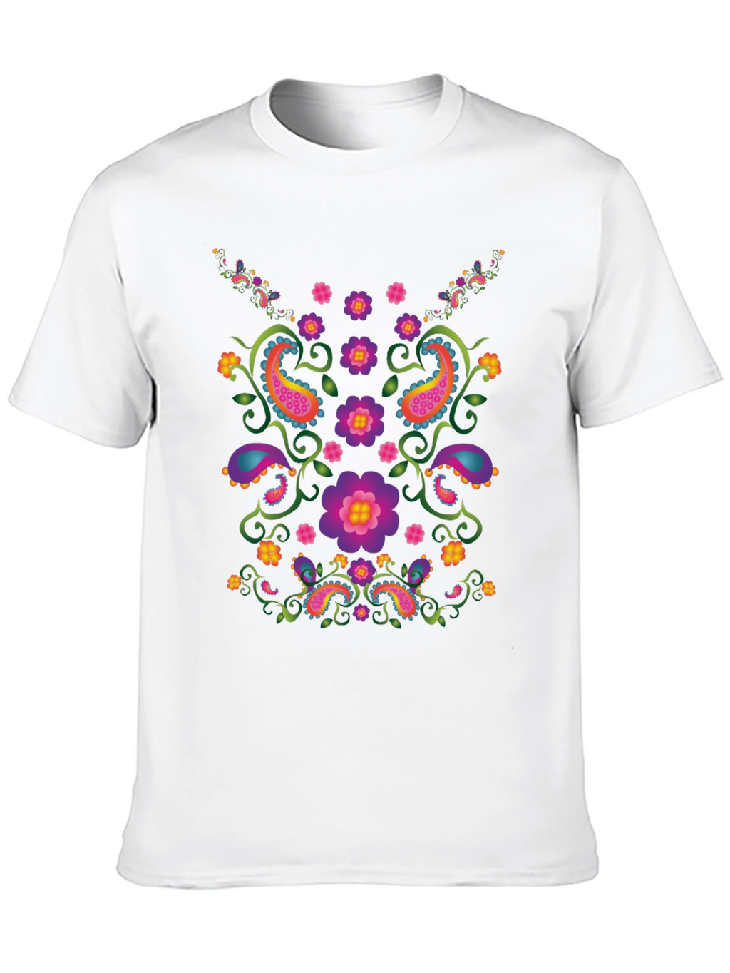 Floral Paisley Graphic Black T-Shirt